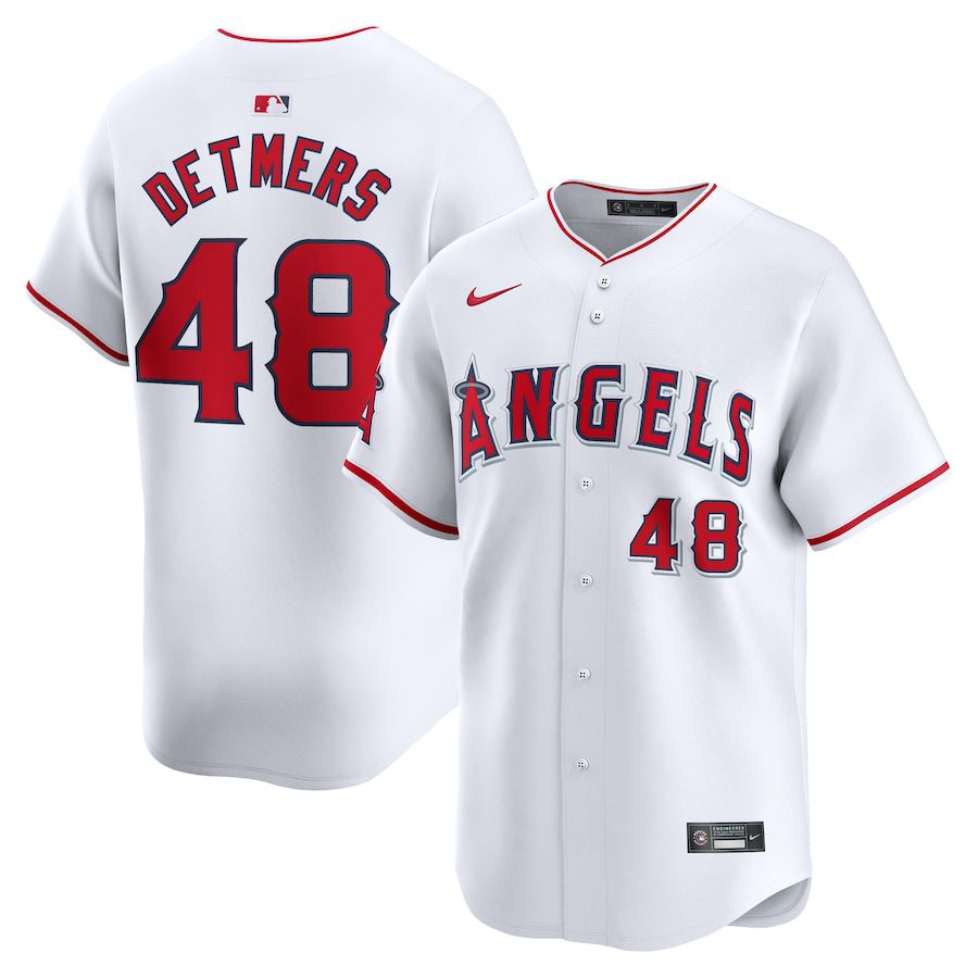 Men Los Angeles Angels 48 Reid Detmers Nike White Home Limited Player MLB Jersey